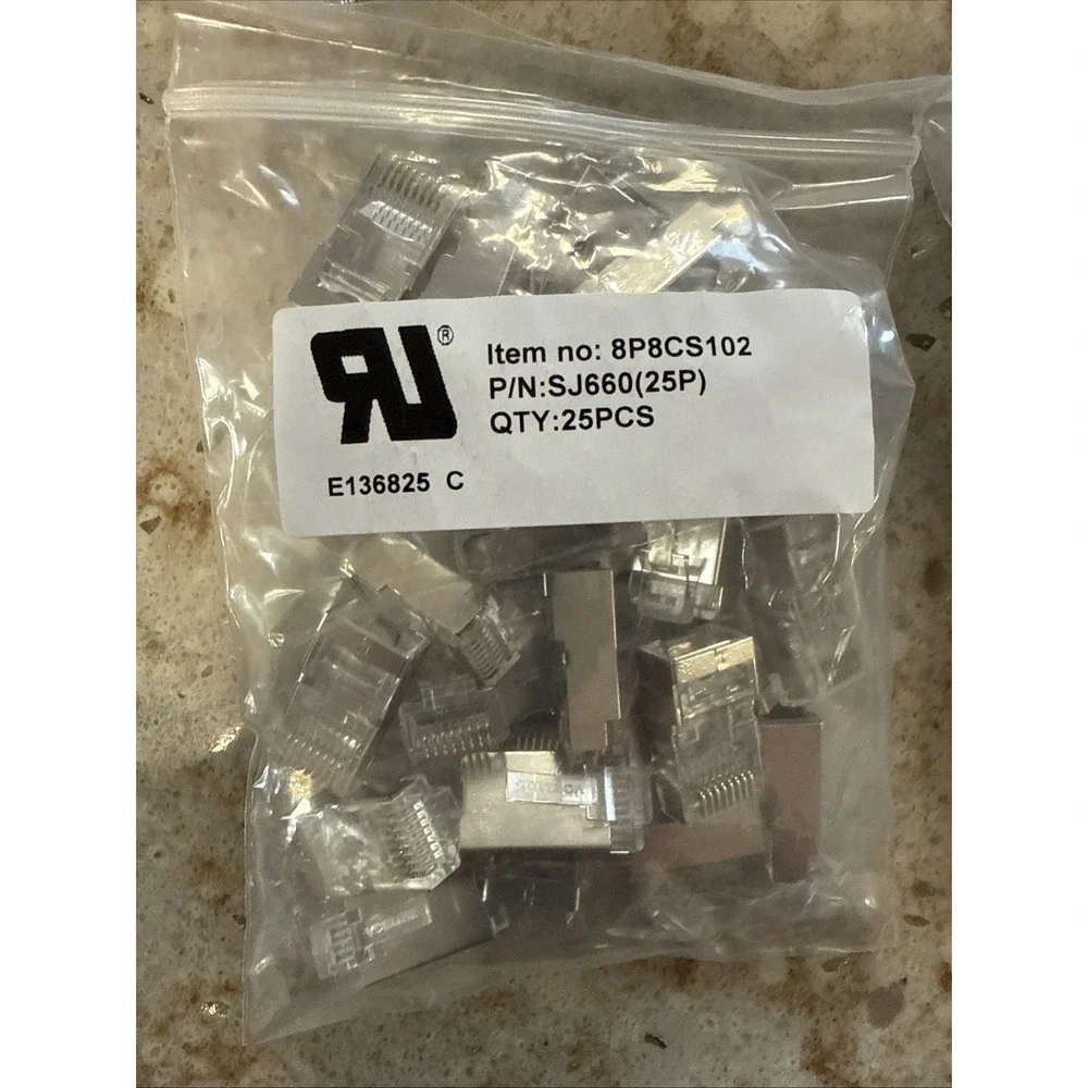 VCELINK Cat5e RJ45 Pass Through Connectors w/ RJ45 Strain Relief Boots‎ 100-Pack